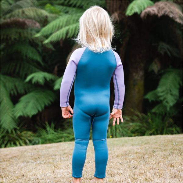 2026 C-Skins Nuwave C-Kid Front Zip Wetsuit C-NBA32ST - Steel Blue / Lilac